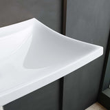 glasvilla lavabo de encimera lavabo colgante BTH: 60x44x18cm blanco de cerámica con recubrimiento nano Bruselas709