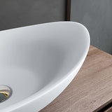 glasvilla Waschbecken Aufsatzwaschbecken Oval aus Keramik 59x38cm Waschschale Waschtisch mit Nano-Beschichtung Br818