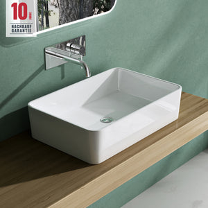 glasvilla Lavabo da Appoggio da Marmo Fuso Lavandino Bagno senza Foro per Rubinetto Col102