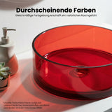 glasvilla Waschbecken rund Aufsatzwaschbecken aus Kunstharz Waschschale Handwaschbecken 40x40x14cm ohne Hahnloch und Überlauf Coloria01