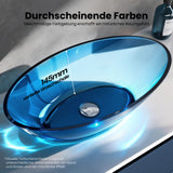 glasvilla Waschbecken Aufsatzwaschbecken aus Kunstharz Waschschale Handwaschbecken Oval 63x34x17cm ohne Hahnloch und Überlauf Coloria02