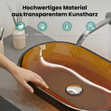 glasvilla Waschbecken Aufsatzwaschbecken aus Kunstharz Waschschale Handwaschbecken Oval 63x34x17cm ohne Hahnloch und Überlauf Coloria03