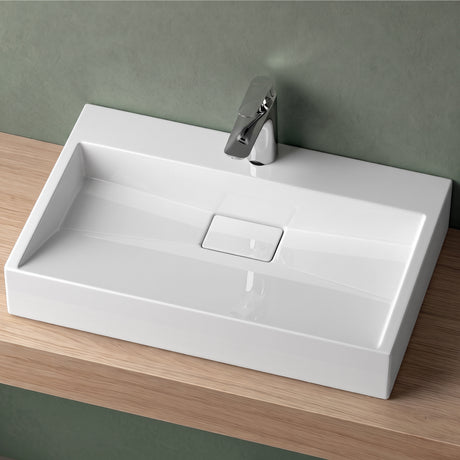 lavabo Glasvilla, lavabo à poser, lavabo suspendu, meuble vasque suspendu avec bonde, en fonte minérale, zone de vasque rectangulaire col19
