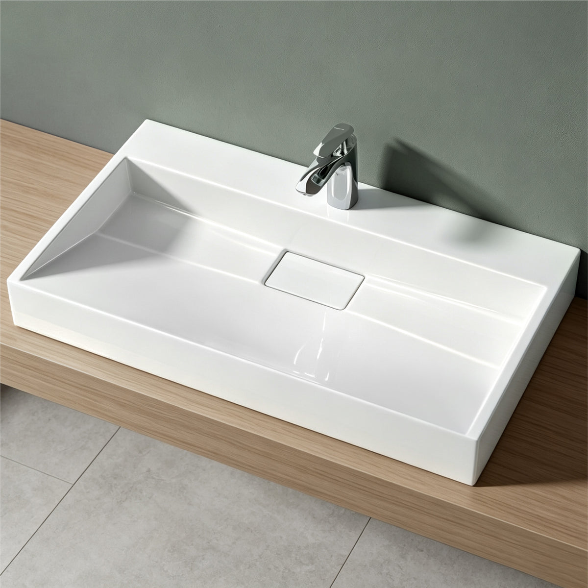 glasvilla Lavabo da Appoggio da Marmo fuso Lavabo Bagno Sospeso Lavandino Bagno Rettangolare Scarico Incluso Colossum19