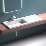 glasvilla Waschbecken Einbauwaschbecken Becken rechts BTH: 120x46x13,5cm Design Waschtisch aus Mineralguss in Weiß Colossum820