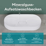 glasvilla Lavabo da Appoggio da Marmo fuso Lavandino Bagno con Rivestimento Nano Colossum826