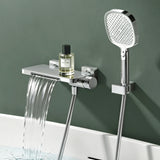 glasvilla Rubinetto per Vasca da Bagno con Doccetta a Cascata, Doccino per Doccia in Ottone con Tubo Flessibile e Asta Facile da Installare