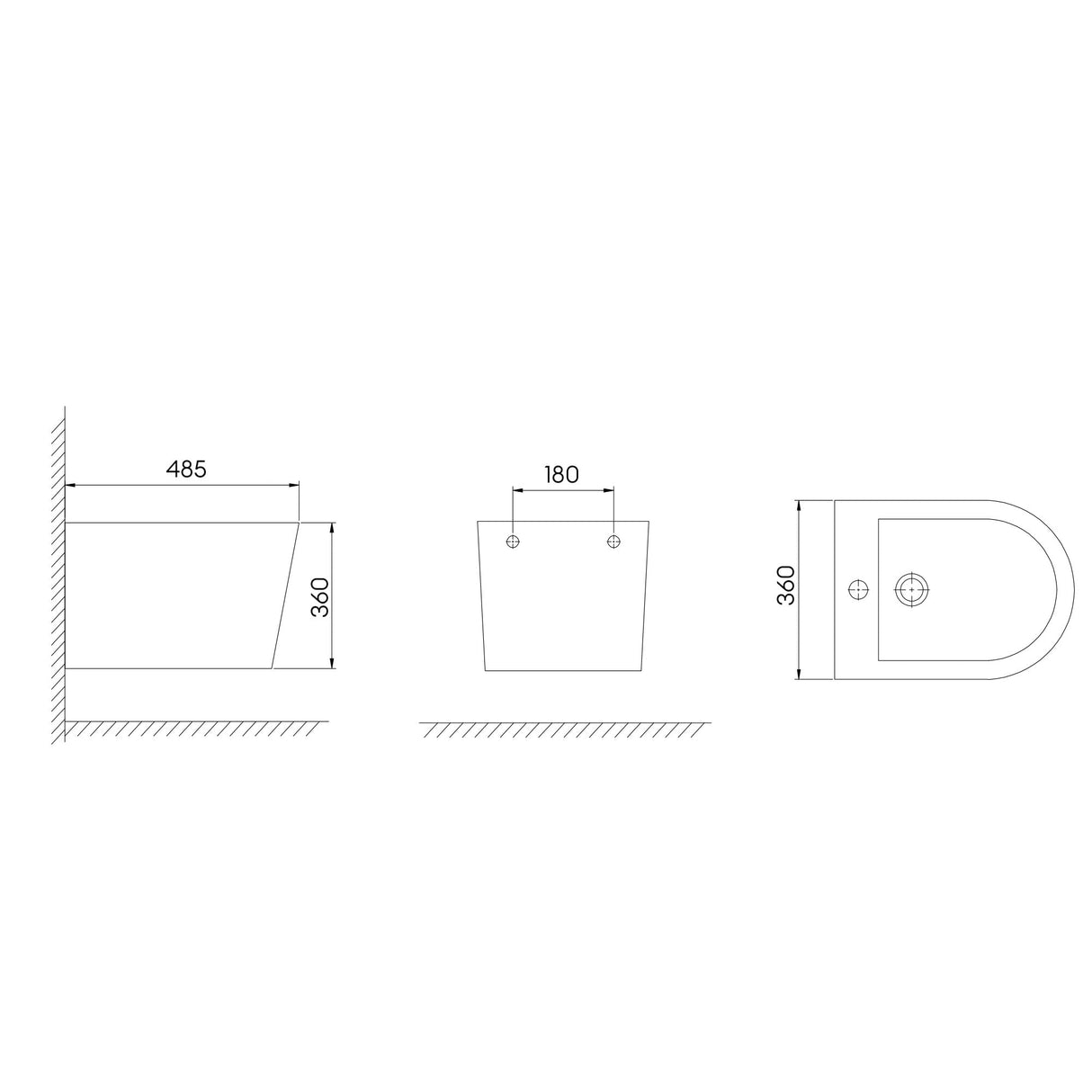 glasvilla Wand Bidet Keramik Bidet Hänge-Bidet WC-Bidet Formschön Weiß