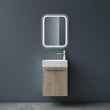 glasvilla Ensemble de Meubles de Salle de Bain Petit Meuble Sous-Vasque 46 cm Meuble Bas avec Vasque Blanche en Solid Surface pour WC Invités Pisa