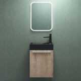 glasvilla Ensemble de Meubles de Salle de Bain avec Meuble Sous-Vasque Lavabo Anthracite Mat et Miroir de Salle de Bain LED 46x26x63 cm Pisa