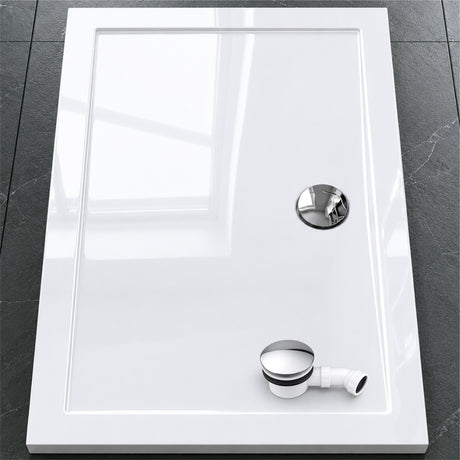 glasvilla Receveur de Douche Bac à Douche en Acrylique de Haute Qualité Rectangulaire 70-140 cm Faro