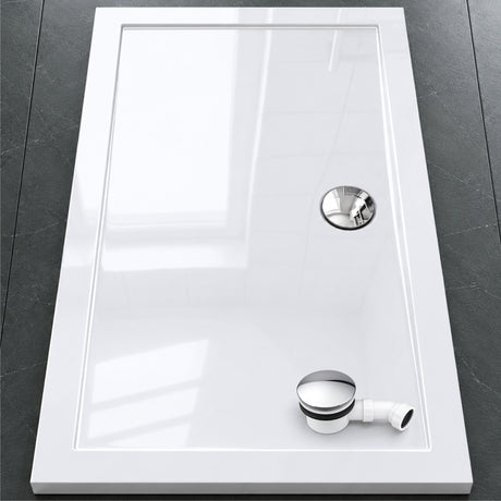 glasvilla Receveur de Douche Bac à Douche en Acrylique de Haute Qualité Rectangulaire 70-140 cm Faro
