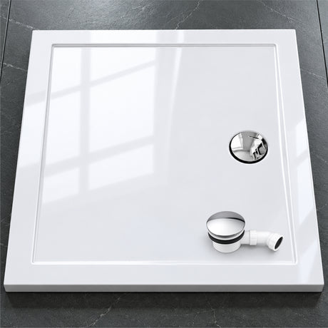 glasvilla Receveur de Douche Bac à Douche en Acrylique de Haute Qualité Rectangulaire 90-160 cm Faro