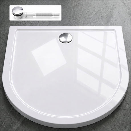 Glasvilla Design, Plato de ducha acrílico semicircular Faro4, altura 4 cm