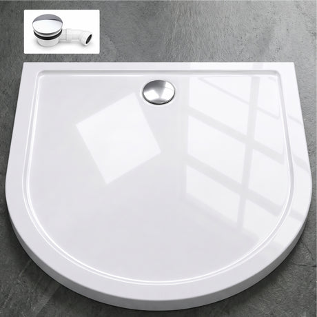 Glasvilla Design, Plato de ducha acrílico semicircular Faro4, altura 4 cm