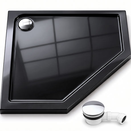 Glasvilla Design – Plato de ducha acrílico pentagonal Faro5, altura 4 cm