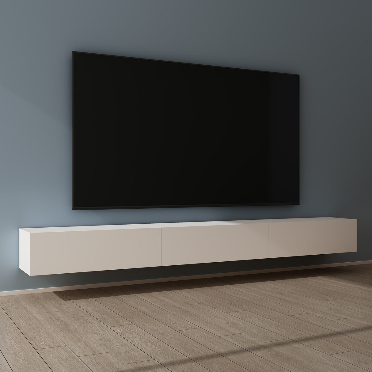 glasvilla Table TV Meuble TV Poignée Dissimulée avec Fermeture en Douceur Meuble Mural Bas pour Salon Fernsehschrank02