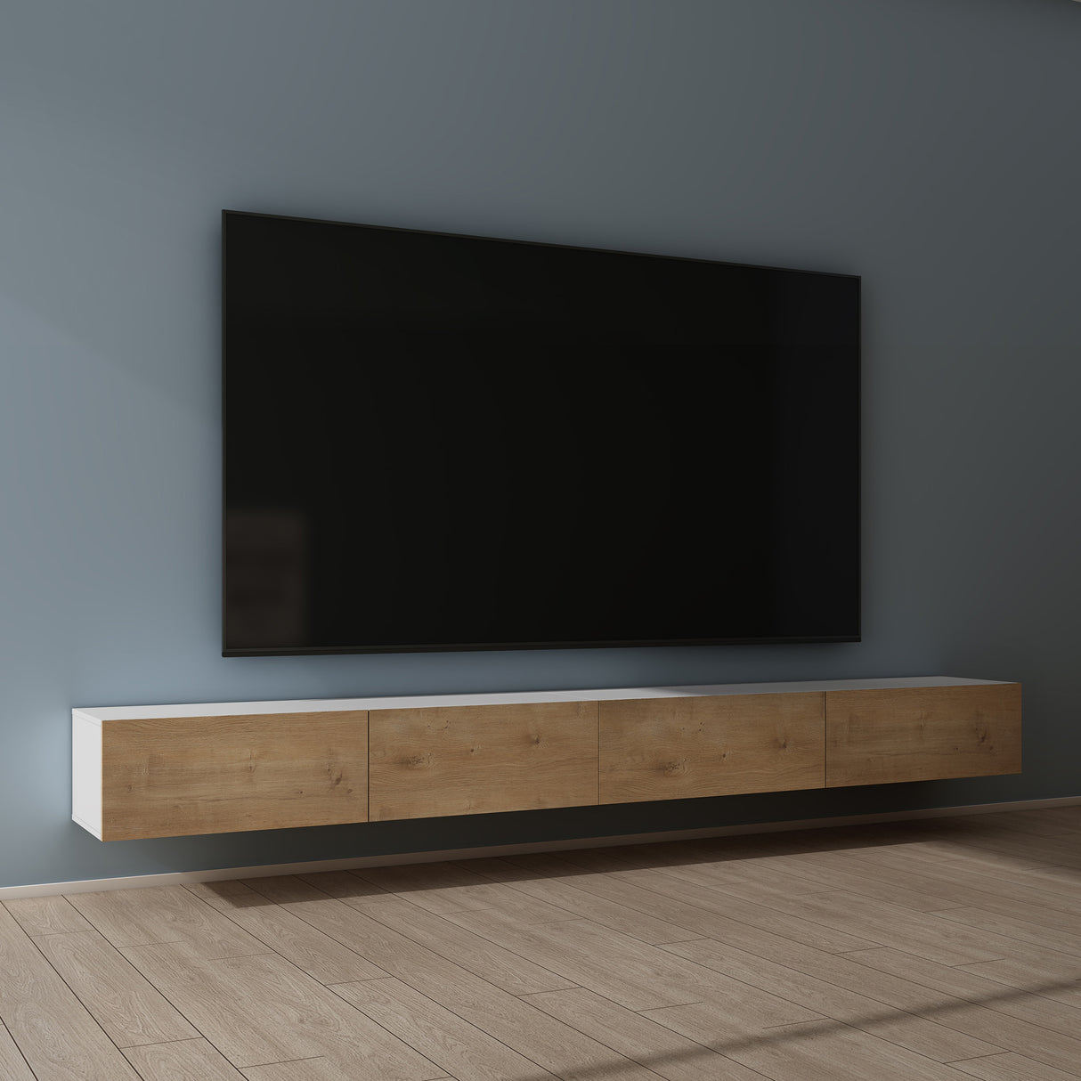 glasvilla Table TV Meuble TV Poignée Dissimulée avec Fermeture en Douceur Meuble Mural Bas pour Salon Fernsehschrank02