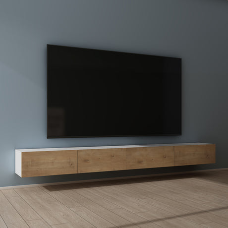 Glasvilla Design – Mueble TV suspendido con cierre suave y tirador oculto (Fernsehschrank02)