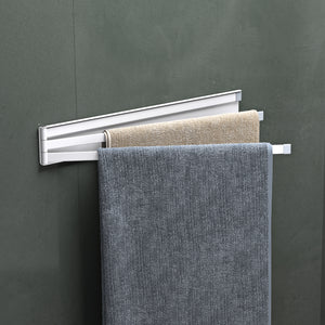 glasvilla Porte-serviettes sans perçage, orientable à 180° avec 3 bras, barre porte-serviettes autocollante ou magnétique, porte-serviettes de bain pour salle de bain et cuisine Folda-02
