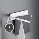 Porte-serviettes Glasvolla sans perçage, pivotant à 180° avec 3 bras, barre porte-serviettes auto-adhésive ou magnétique, porte-serviettes pour salle de bain et cuisine Folda-02