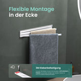 Porte-serviettes Glasvolla sans perçage, pivotant à 180° avec 3 bras, barre porte-serviettes auto-adhésive ou magnétique, porte-serviettes pour salle de bain et cuisine Folda-02