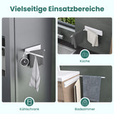 Porte-serviettes Glasvolla sans perçage, pivotant à 180° avec 3 bras, barre porte-serviettes auto-adhésive ou magnétique, porte-serviettes pour salle de bain et cuisine Folda-02