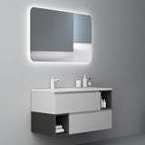 glasvilla Meubles de Salle de Bain | Armoire de Salle de Bain avec Miroir | Meuble Sous-Vasque en Solid Surface Gemini