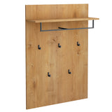 glasvilla Garderobenpaneel Wandgarderobe mit Ablage und 5 Haken Wandpaneel Hakenpaneel Garderobenhaken Garderobenboard 78x108cm Gabo-01