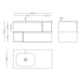 glasvilla Meubles de Salle de Bain | Armoire de Salle de Bain avec Miroir | Meuble Sous-Vasque en Solid Surface Gemini