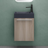 glasvilla Ensemble de Meubles de Salle de Bain avec Meuble Sous-Vasque Lavabo Anthracite Mat et Miroir de Salle de Bain LED 46x26x63 cm Pisa