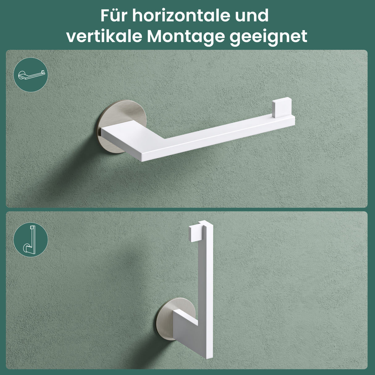 glasvilla Porte-Papier Toilette en Acier Inoxydable Porte-Rouleau de Papier Toilette Lino-02+03+04