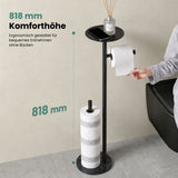 glasvilla Klopapierhalter Stehend, Toilettenpapierhalter  | Edelstahl, Klorollenhalter freistehend, Toilettenpapier Aufbewahrung für 4 Rollen, ohne Bohren, für Badezimmer & WC Lino-06