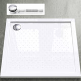 Glasvilla Design – Plato de ducha acrílico antideslizante cuadrado Lucia, montaje a ras de suelo