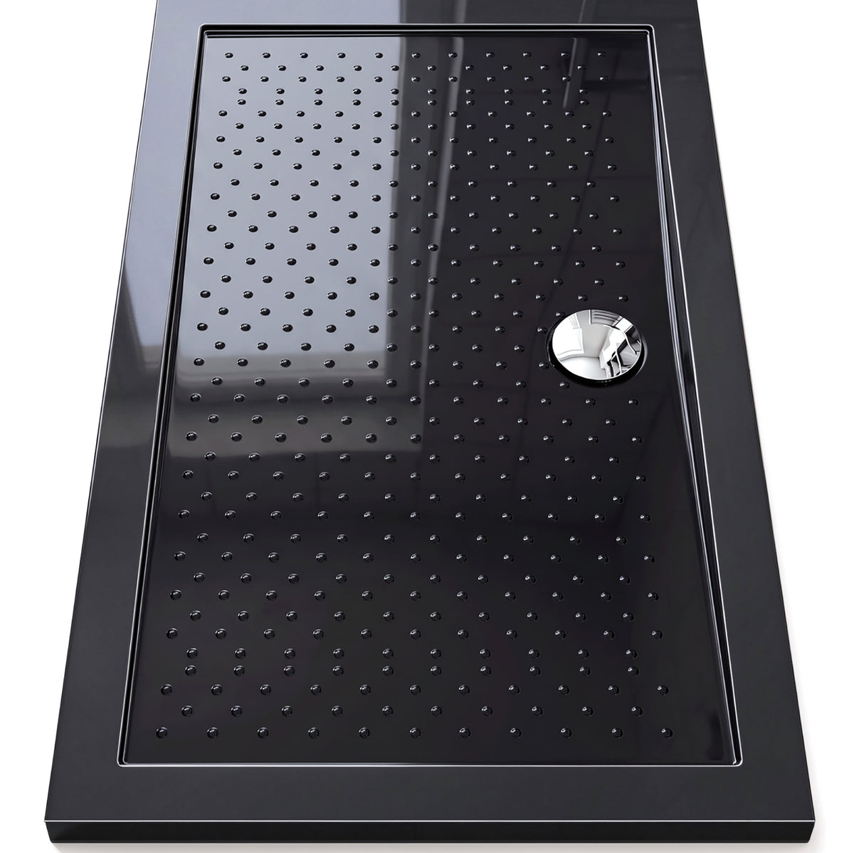Glasvilla Design – Plato de ducha acrílico antideslizante rectangular Lucia (70–140 cm), montaje a ras de suelo