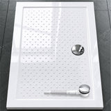Glasvilla Design – Plato de ducha acrílico antideslizante rectangular Lucia (70–140 cm), montaje a ras de suelo