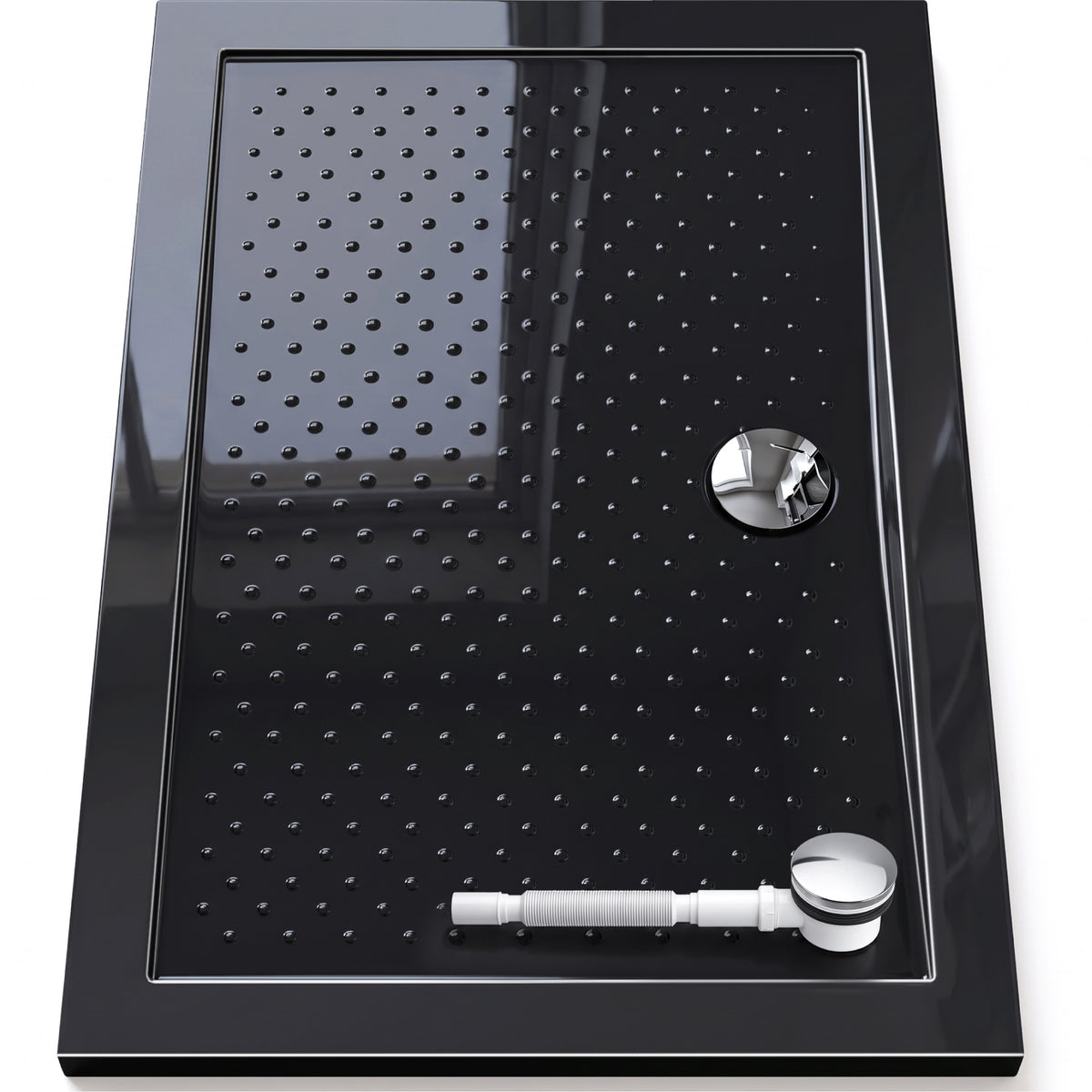 Glasvilla Design – Plato de ducha acrílico antideslizante rectangular Lucia (70–140 cm), montaje a ras de suelo