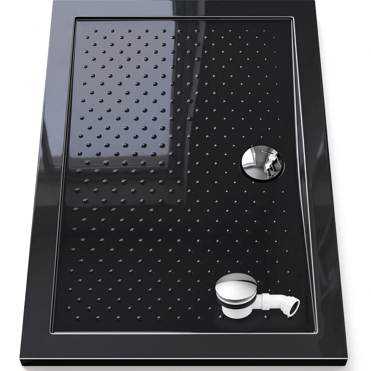 Glasvilla Design – Plato de ducha acrílico antideslizante rectangular Lucia (70–140 cm), montaje a ras de suelo