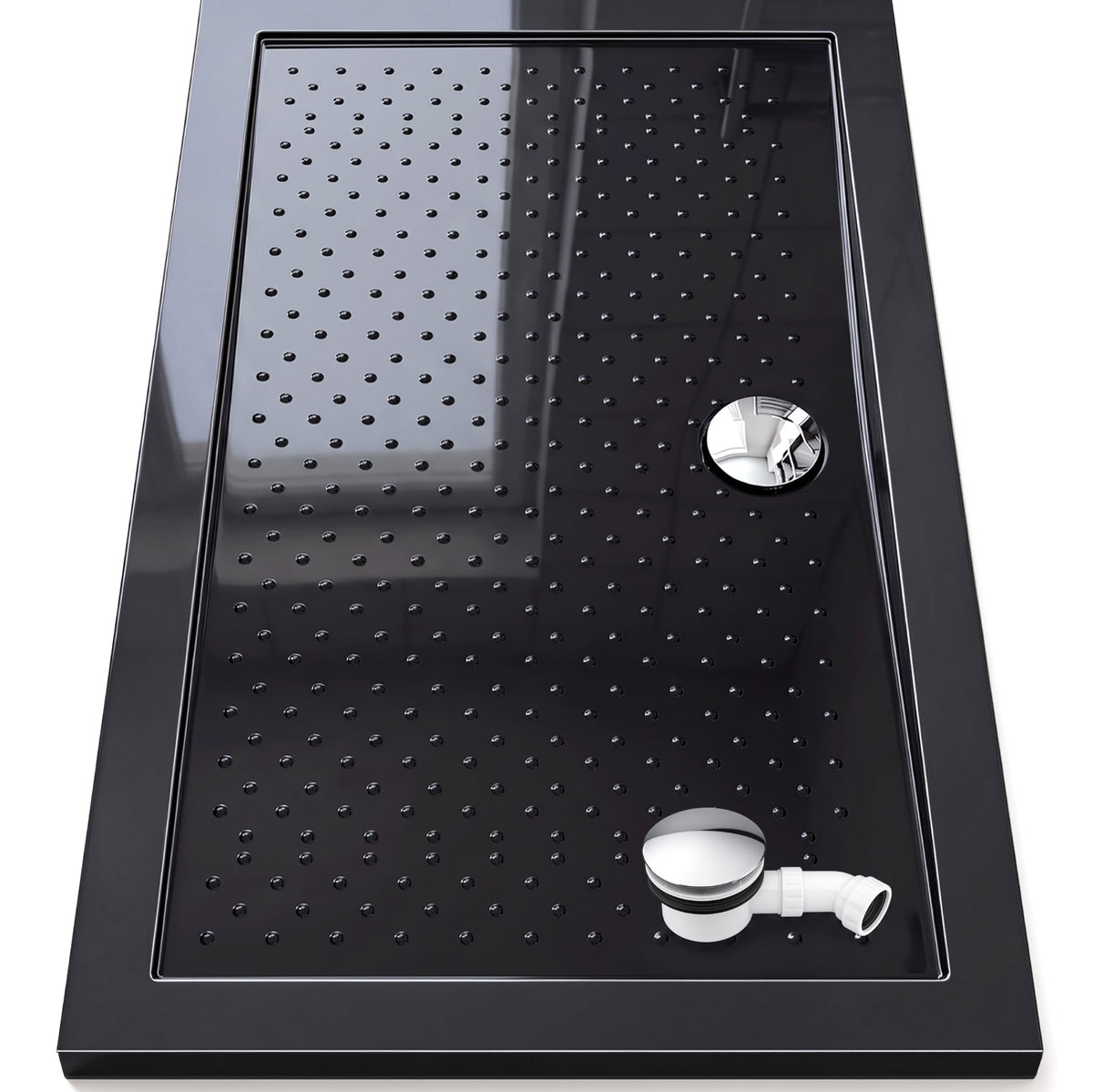 Glasvilla Design – Plato de ducha acrílico antideslizante rectangular Lucia (70–140 cm), montaje a ras de suelo