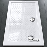 Glasvilla Design – Plato de ducha acrílico antideslizante rectangular Lucia (70–140 cm), montaje a ras de suelo