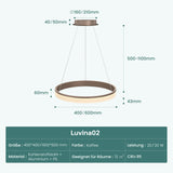 glasvilla Pendelleuchte Esstisch, LED Hängelampe, stufenlos dimmbar 3000K–6000K, höhenverstellbare Esstischlampe mit Fernbedienung & Wandschalter Luvina02