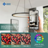 glasvilla Pendelleuchte Esstisch, LED Hängelampe, stufenlos dimmbar 3000K–6000K, höhenverstellbare Esstischlampe mit Fernbedienung & Wandschalter Luvina01