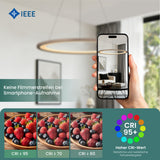 glasvilla Pendelleuchte Esstisch, LED Hängelampe, stufenlos dimmbar 3000K–6000K, höhenverstellbare Esstischlampe mit Fernbedienung & Wandschalter Luvina01