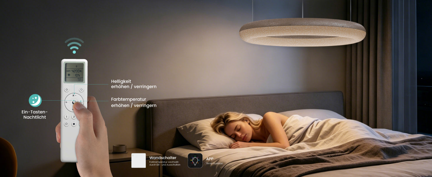 glasvilla Pendelleuchte Esstisch,  LED Moderne Hängelampe, stufenlos dimmbar 3000K–6000K, höhenverstellbare Design  Esstischlampe mit Fernbedienung & Wandschalter, Luvina03