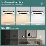 glasvilla Pendelleuchte Esstisch,  LED Moderne Hängelampe, stufenlos dimmbar 3000K–6000K, höhenverstellbare Design  Esstischlampe mit Fernbedienung & Wandschalter, Luvina03