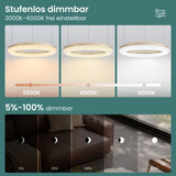 glasvilla Pendelleuchte Esstisch,  LED Moderne Hängelampe, stufenlos dimmbar 3000K–6000K, höhenverstellbare Design  Esstischlampe mit Fernbedienung & Wandschalter, Luvina03