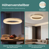 glasvilla Pendelleuchte Esstisch,  LED Moderne Hängelampe, stufenlos dimmbar 3000K–6000K, höhenverstellbare Design  Esstischlampe mit Fernbedienung & Wandschalter, Luvina03