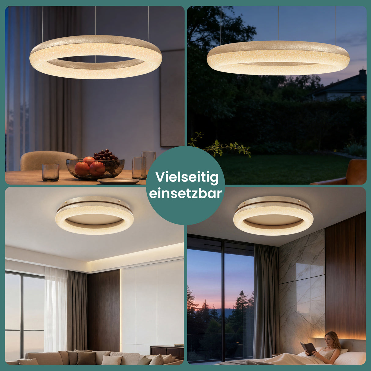 glasvilla Pendelleuchte Esstisch,  LED Moderne Hängelampe, stufenlos dimmbar 3000K–6000K, höhenverstellbare Design  Esstischlampe mit Fernbedienung & Wandschalter, Luvina03