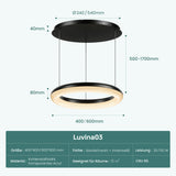 glasvilla Pendelleuchte Esstisch,  LED Moderne Hängelampe, stufenlos dimmbar 3000K–6000K, höhenverstellbare Design  Esstischlampe mit Fernbedienung & Wandschalter, Luvina03