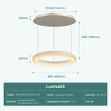glasvilla Pendelleuchte Esstisch,  LED Moderne Hängelampe, stufenlos dimmbar 3000K–6000K, höhenverstellbare Design  Esstischlampe mit Fernbedienung & Wandschalter, Luvina03